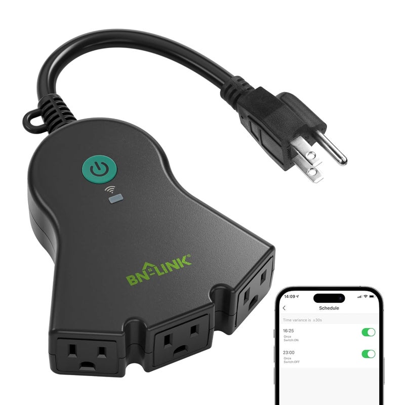 BN-LINK Smart WiFi Heavy Duty Outdoor Outlet, Timer and Countdown Function, No Hub Required for Outdoor Lights, Compatible with Alexa and Google Assistant (Outdoor) 2.4 GHz Network only - Image 1